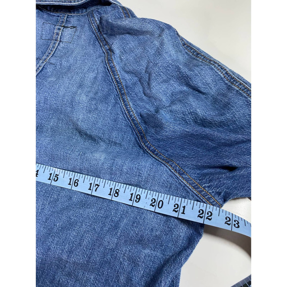 Current/Elliot Infantry Jacket Denim Women's L Military - Picture 8 of 9